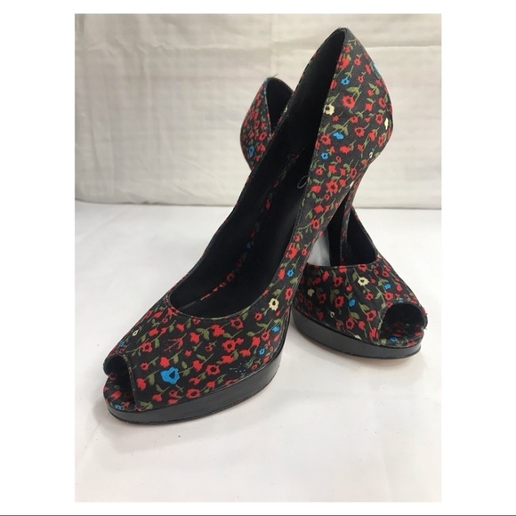ALDO Open Toe Caged Flower Print Heels Women’s Size :39 - Picture 2 of 8